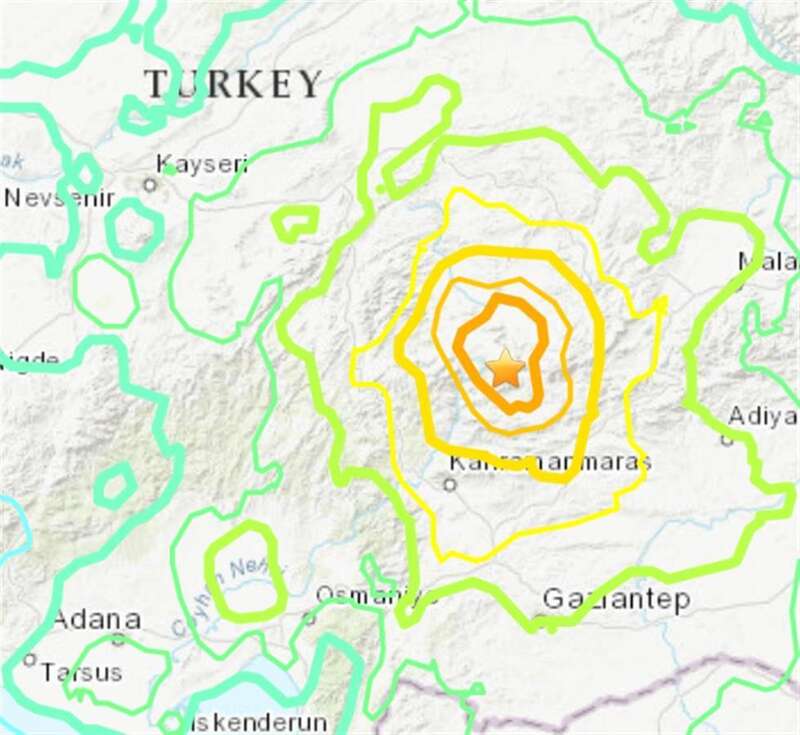 土耳其南部和叙利亚北部地区发生强烈地震